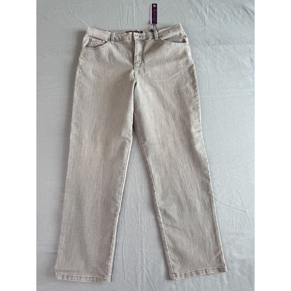 Gloria Vanderbilt Amanda Jeans 14‎ Short Missy Mid Rise Tapered Gray New W Tags - Picture 1 of 16